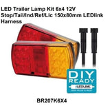 Roadvision LED Rear Combination 6x4 Trailer Plug & Play Easy Install Light Kit.  BR207K6x4