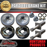 DIY 3200Kg Tandem Trailer Caravan Kit. 10" Electric Brakes. Stub Axles, R/Roller