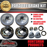 DIY 3200Kg Tandem Trailer Caravan Kit. 10" Electric Brakes. Stub Axles, R/Roller