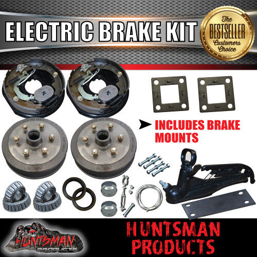 10" 6 Stud Trailer Caravan Electric Drum Brake & Coupling Kit