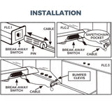 Huntsman Products Trailer Breakaway Unit System, Switch & Battery. LED Test!
