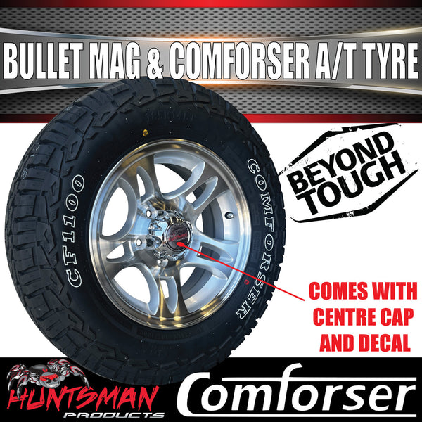 15" Ford Pattern Bullet Caravan Trailer Alloy Wheel Rim & 195R15C LT Roadcruza RA1100 All Terrain Tyre 195 15