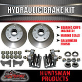 DIY 2000Kg Hydraulic Disc Braked Caravan Boat trailer Kit. Slipper Springs Axles 63"-77"