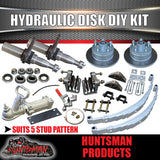 DIY 1400kg Kit Hydraulic Disc Eye to Eye Springs, Stub Axles