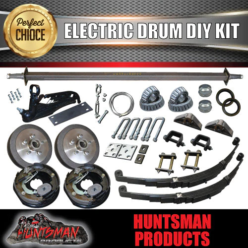 DIY 1400KG Trailer Kit. eye to Eye Springs Electric Drum Brake. Axles 78