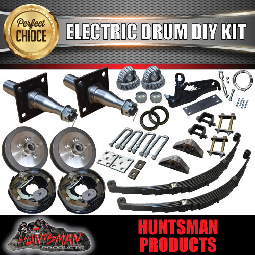 DIY 1400KG Trailer Kit. Eye to Eye Springs Electric Drum Brakes. Stub Axles