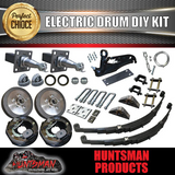 DIY 1400KG Trailer Kit. eye to Eye Springs Electric Drum Brake. Axles 78" - 96"