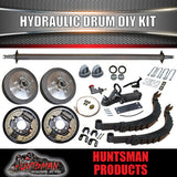 DIY 1400Kg Trailer Kit. Hydraulic drum Braked. Slipper Springs. Axles 77" - 96"