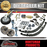 DIY 1300Kg off road trailer kit. off road springs, 45mm 64-77" axles