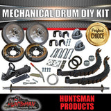 DIY 1400KG MECHANICAL DRUM BRAKED TRAILER KIT. SLIPPER SPRINGS. 78" - 96"