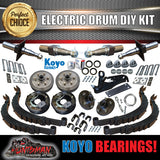 DIY 2000kg Tandem Trailer Kit. Electric Brakes Machined Stub Axles, Slipper Springs Koyo Bearings