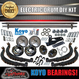 DIY 2000kg Tandem Trailer Kit Electric Brakes slipper Springs Koyo Bearings. Axles 77" - 96"