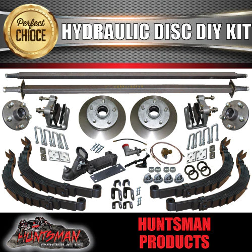 DIY 2000Kg Tandem Trailer Kit. Hydraulic Disc Brakes. Slippers, Axles 78