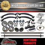 DIY 2000KG TANDEM KIT, 45mm AXLES, SPRINGS, HYDRAULIC DRUM BRAKES. AXLE LENGTHS 81"- 96"