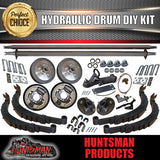 DIY 2000kg GVM TANDEM TRAILER KIT, SPRINGS HYDRAULIC BRAKES AXLE LENGTHS 60- 79"