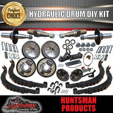 DIY 2000kg GVM TANDEM TRAILER KIT, SPRINGS HYDRAULIC DRUM BRAKES. STUB AXLES