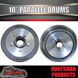 2X Trailer 10" Drums Suit 5 Stud Ford 5/114.3 PCD & S/L Parallel Bearings L68149