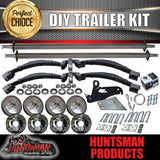 DIY 2800Kg Tandem Kit. R/Roller. 10" Electric Brakes, Axles 64" - 77" Long
