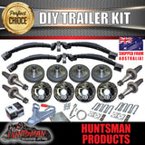 DIY 4000Kg Tandem Trailer Caravan Kit. 12" Electric Brakes. Stub Axles, R/Roller