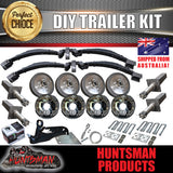 DIY 3200Kg Tandem Kit. 10" Electric Brakes. Stub Axles, R/Roller