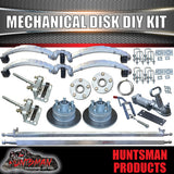DIY 2000Kg Mechanical Disc Braked Caravan Boat trailer Kit. R/Roller Springs, Axles 78" - 96" Long