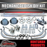 DIY 2000Kg Mechanical Disc Braked Caravan Boat trailer Kit.  Slipper Springs, Axles 63" - 77"
