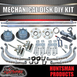 DIY 2000Kg Mechanical Disc Braked Caravan Boat trailer Kit. Slipper Springs, Axles 78" - 96"