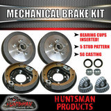 DIY 1400KG MECHANICAL DRUM BRAKES TRAILER KIT. EYE TO EYE SPRINGS. AXLES 78" - 96"