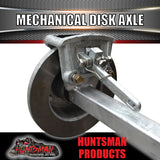 Galvanised 45mm Square Mechanical Disc Braked Trailer Axle. 1400Kg rated 64"-77"