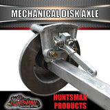 Galvanised 40mm Square Mechanical Disc Braked Trailer Axle. 1000Kg , 78"-96" Axles