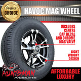 14" Havoc Trailer Caravan Alloy & 185R14C Tyre suits HT Holden pattern. 185 14