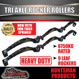 Tri 6750Kg 9 Leaf Rocker Roller Trailer Spring Set & High 5/8 U Bolt Kit