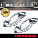 TRI AXLE 7 LEAF GALVANISED DACROMET ROCKER ROLLER TRAILER SPRING & U BOLT SET 5250kg