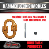 2 x 6mm 1.12t Hammerlock Chain Link Connectors. grade 80