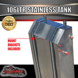 Stainless Steel  Caravan Camper Trailer 4wd 106 Litre Water Tank & Brackets.