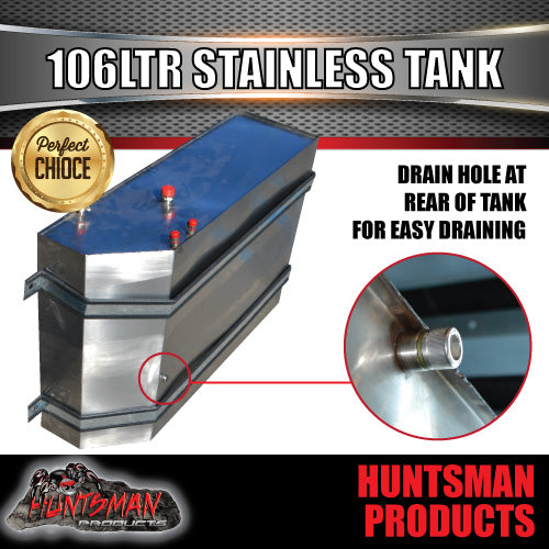 Stainless Steel  Caravan Camper Trailer 4wd 106 Litre Water Tank & Brackets.