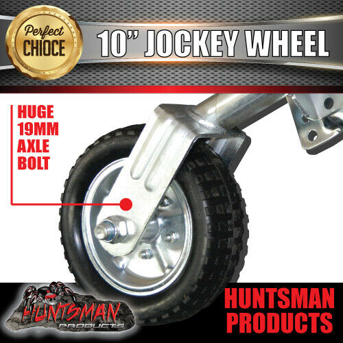 10" Trailer Caravan Swing Up Jockey Wheel & 75x50mm U bolts. 1000Kg Rated