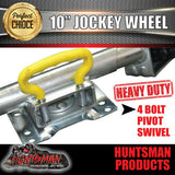 10" Trailer Caravan Swing Up Jockey Wheel & 75x50mm U bolts. 1000Kg Rated