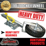 10" Trailer Caravan Swing Up Jockey Wheel & 75x50mm U bolts. 1000Kg Rated