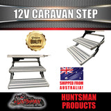 12 Volt Motorised Aluminium Caravan Motorhome Double Step & Switch 150Kg Rated