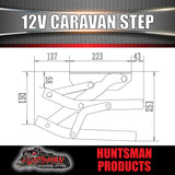 12 Volt Motorised Aluminium Caravan Motorhome Double Step & Switch 150Kg Rated