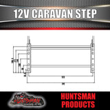 12 Volt Motorised Aluminium Caravan Motorhome Single Step & Switch 150Kg Rated