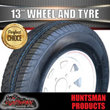 13" TRAILER CARAVAN HT WHITE STEEL RIM & 165R13C TYRE. 165 13