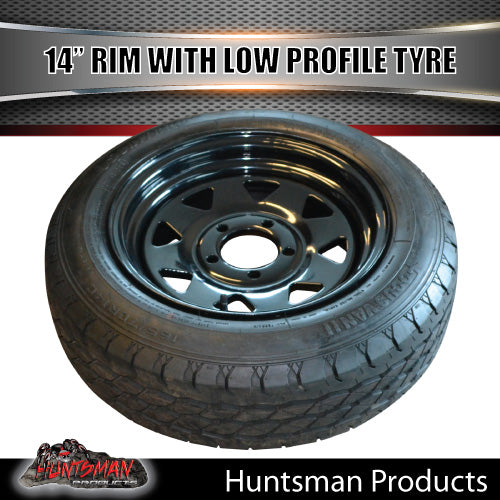14x6 Trailer Caravan Sunraysia HT Black Rim & 175/65R14C Low Profile Tyre. 175 65 14