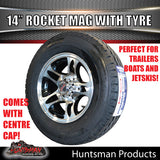 14" Trailer Caravan Rocket Alloy Wheel & 185R14C Tyre suits Ford pattern. 185 14