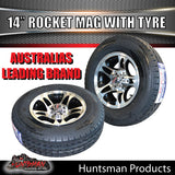 14" Trailer Caravan Rocket Alloy Wheel & 185R14C Tyre suits Ford pattern. 185 14