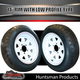 14x6 Trailer Caravan Sunraysia HT White Rim & 175/65R14C Low Profile Tyre. 175 65 14