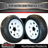 14x6 Trailer Caravan Sunraysia HQ White Rim & 175/65R14C Low Profile Tyre. 175 65 14