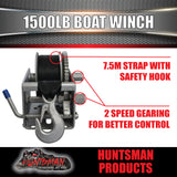 1500lbs 700kg 7.5m Strap Boat Trailer Winch Dacromet Finish 5:1 & 1:1 Marine Ratio