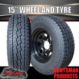 235/75R15L/T 10 PLY TYRE ON 15x7 6 STUD BLACK TRAILER STEEL WHEEL. 235 75 15